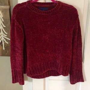 Deep red sweater